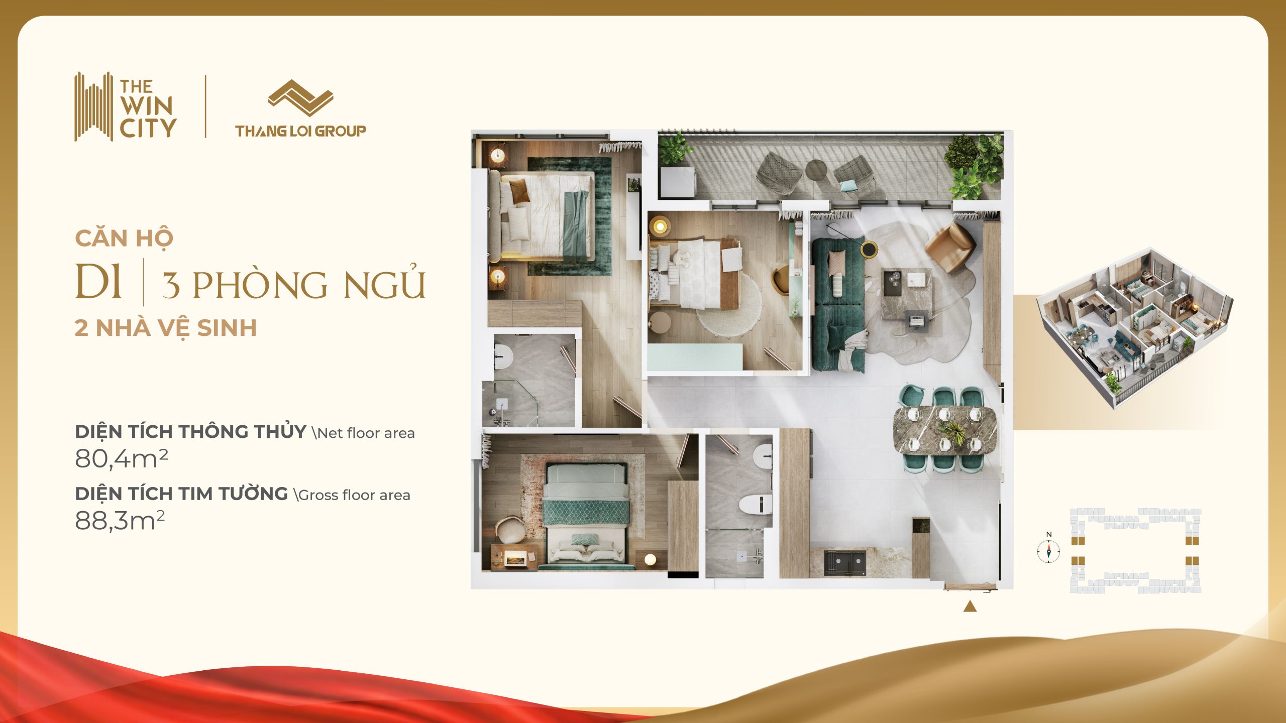 Thiết kế căn hộ The Win City Đức Hòa - Khu Đô Thị Bình An Đức Hòa sinhadep.vn