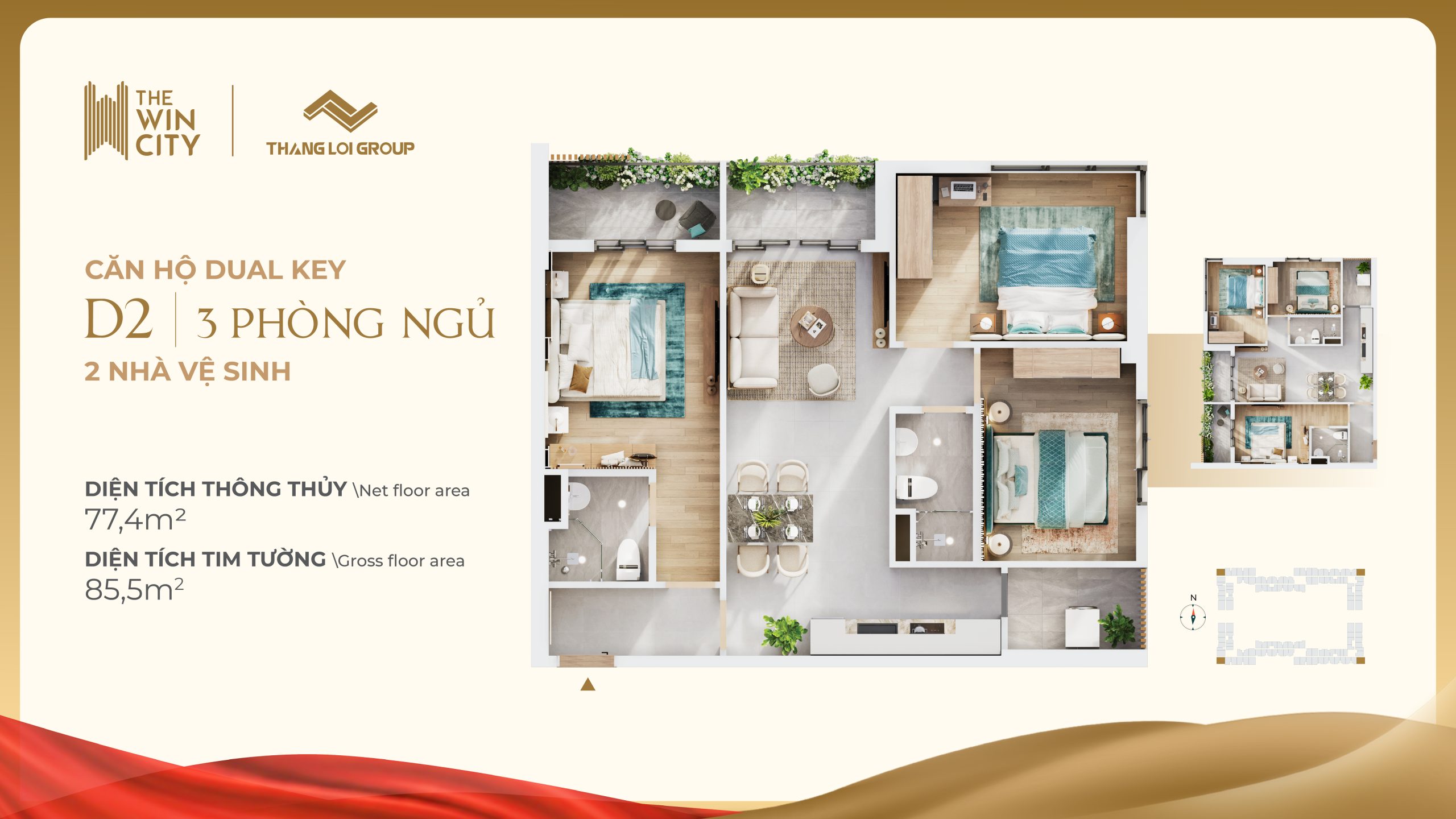 Thiết kế căn hộ The Win City Đức Hòa - Khu Đô Thị Bình An Đức Hòa sinhadep.vn