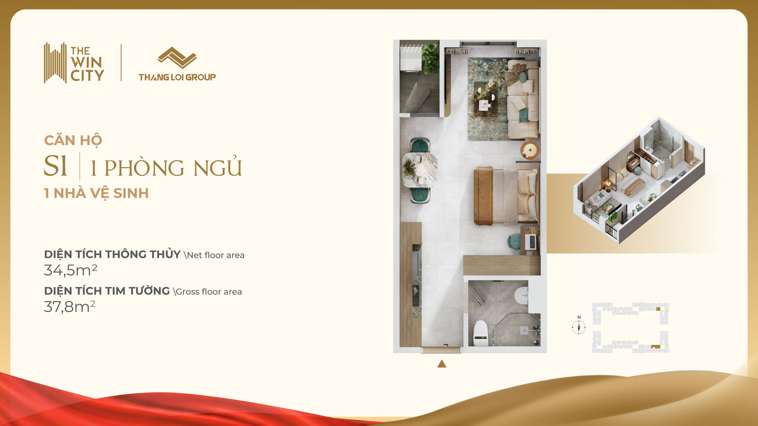 Thiết kế căn hộ The Win City Đức Hòa - Khu Đô Thị Bình An Đức Hòa sinhadep.vn