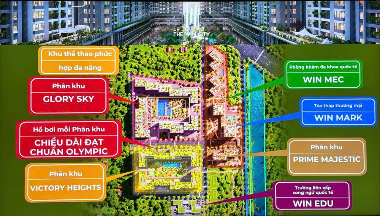 các phân khu dự án căn hộ The Win City Khu Đô Thị Bình An Đức Hòa sinhadep.vn