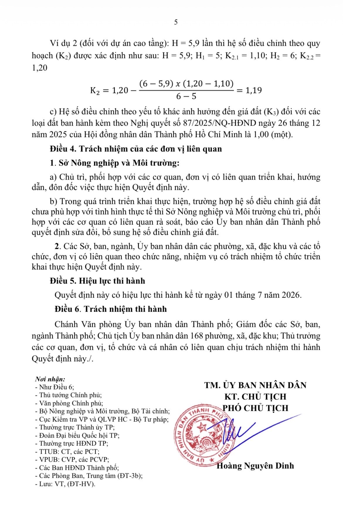 Hệ số K 2026 Hệ số điều chỉnh giá đất 2026 TPHCM